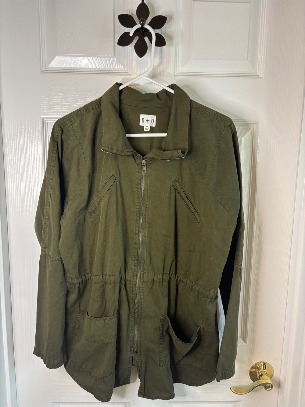O + O Olive Utility Zip-Front Jacket Medium